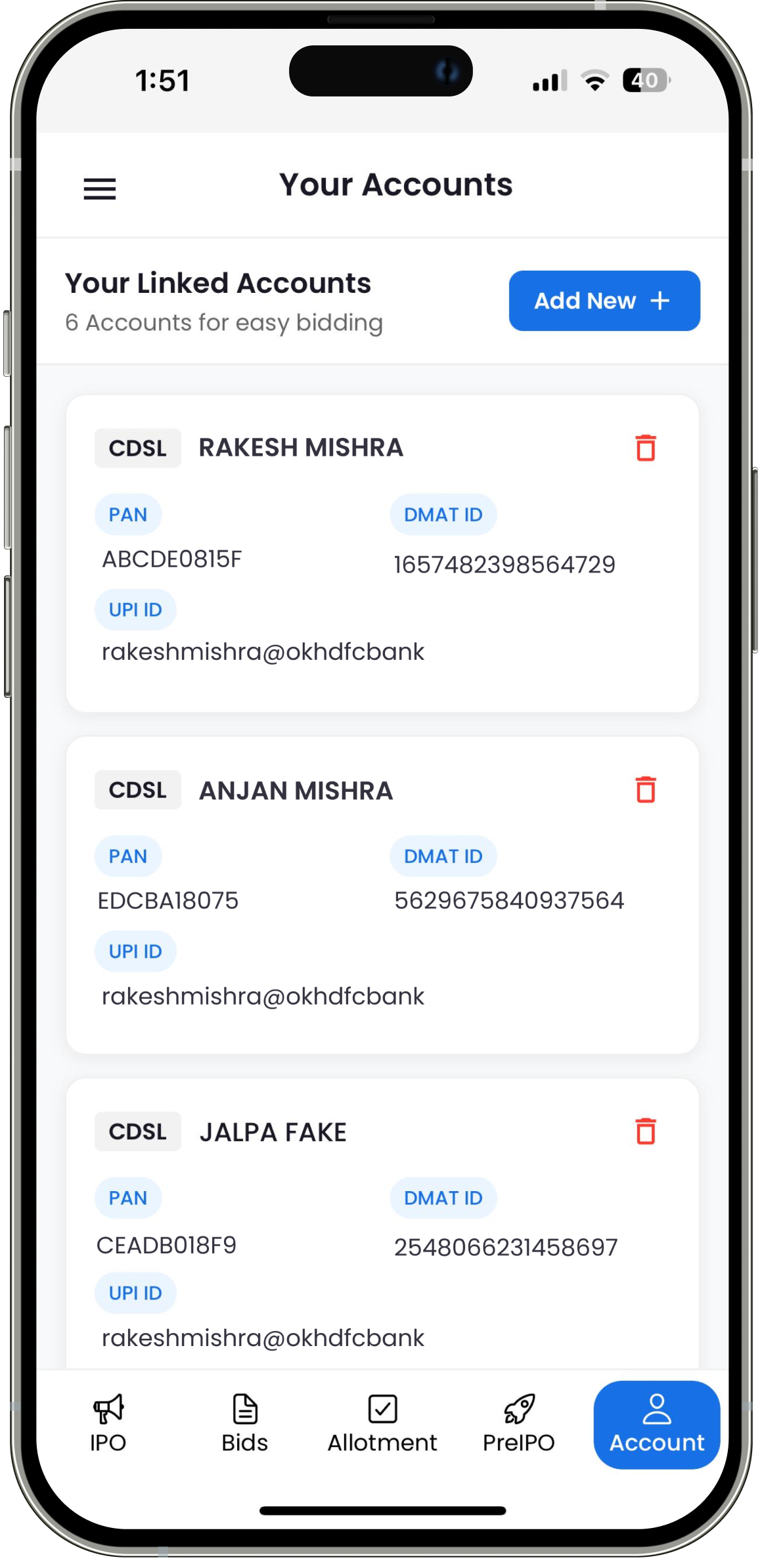 Multiple Demat Accounts