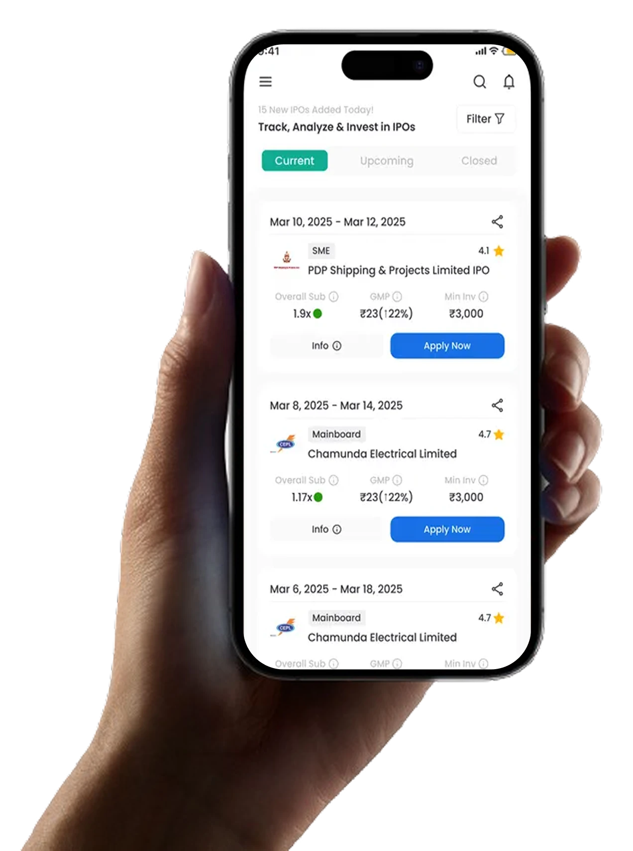 Envest App Interface